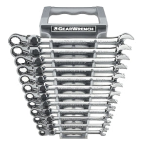 GearWrench 12 Piece 72-Tooth 12 Point XL Locking Flex Head Ratcheting Combination Metric Wrench Set