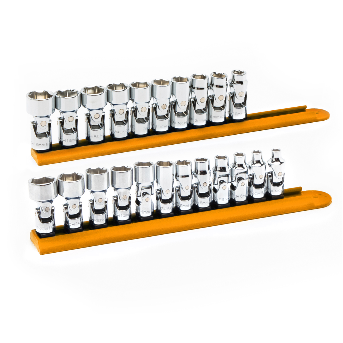 GearWrench 22 Piece 1/4 Inch and 3/8 Inch Drive 6 Point Metric Flex Socket Set