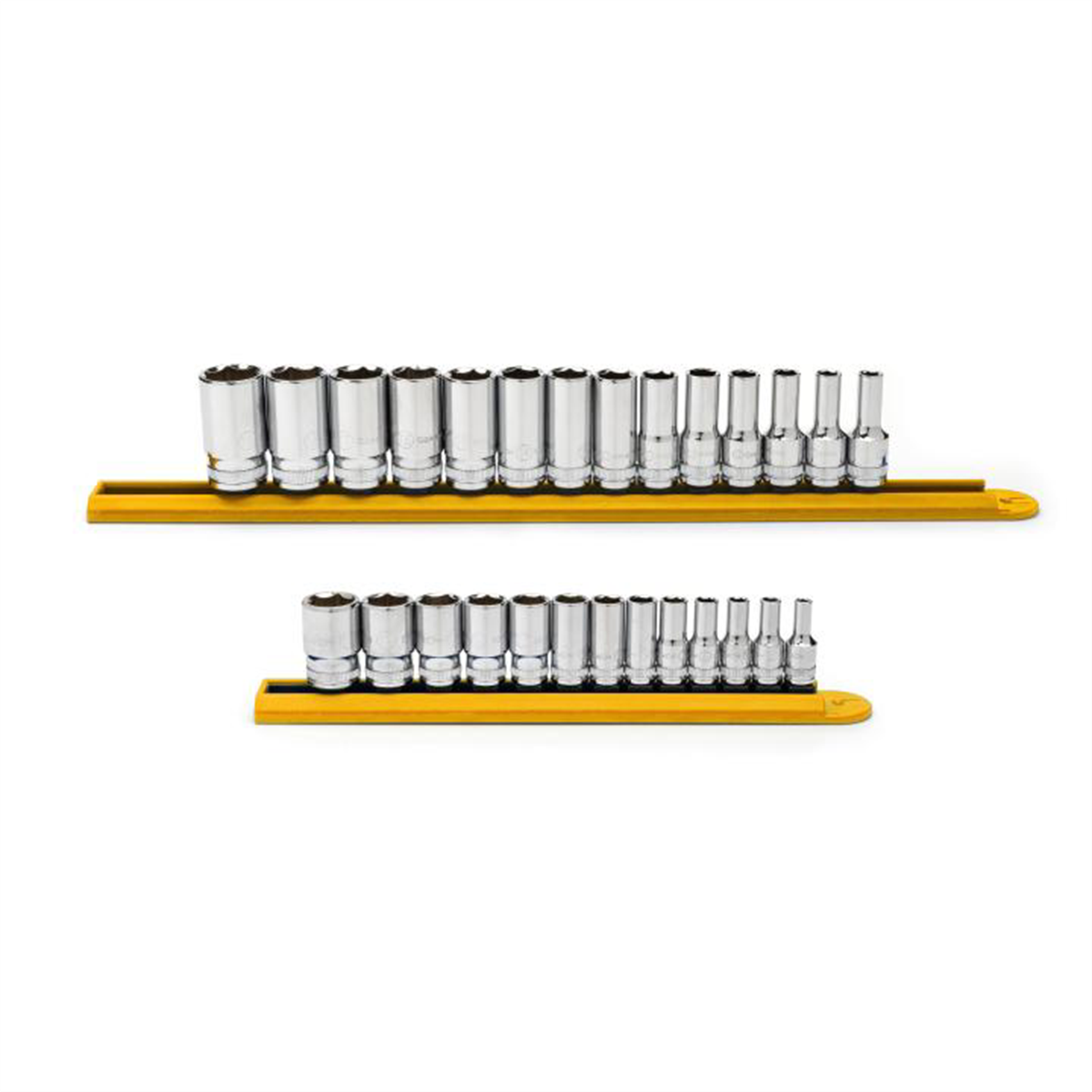 GearWrench 27 Piece 1/4 Inch and 3/8 Inch Drive 6 Point Mid Length Metric Socket Set