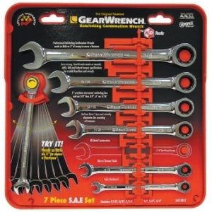 GearWrench 7 Piece 72-Tooth 12 Point Ratcheting Combination SAE Wrench Set