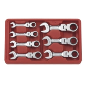 GearWrench 7 Piece 72-Tooth 12 Point Stubby Flex Head Ratcheting Combination SAE Wrench Set