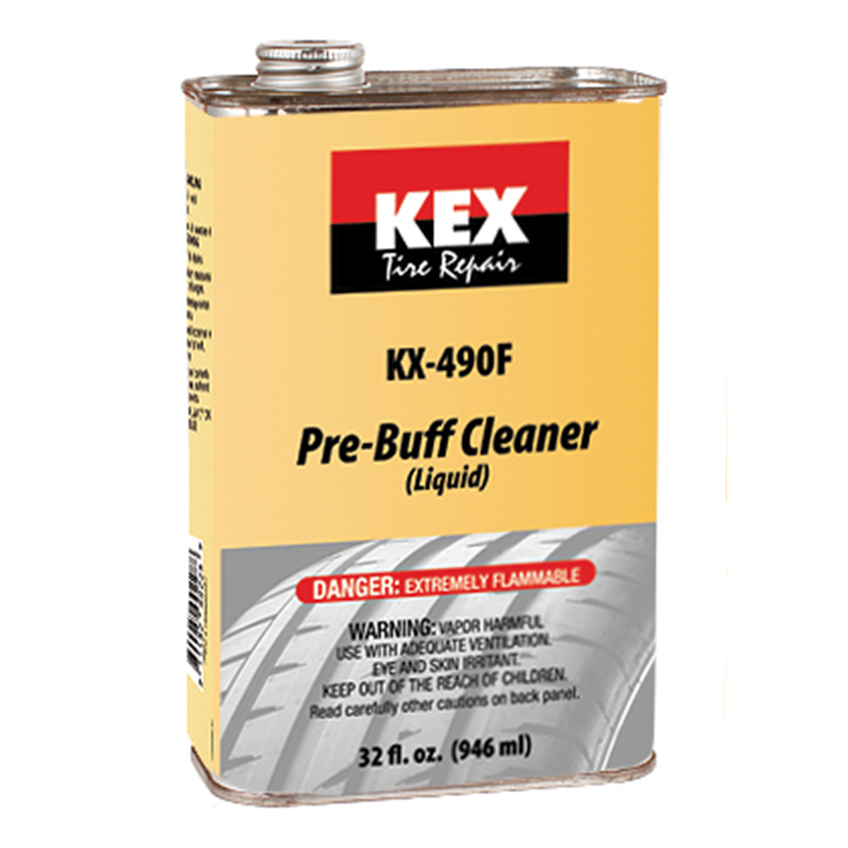 KEX Tire Repair Pre-Buff Cleaner, (Flammable) 32 ounce can