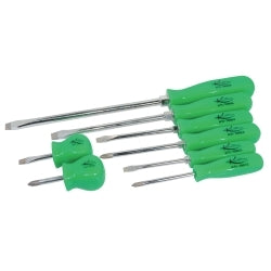 K Tool International 8-Piece Screwdriver Set with Green Square Handles