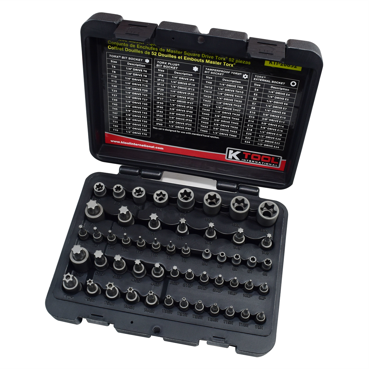 K Tool International Master Torx Socket Set 52 Pieces