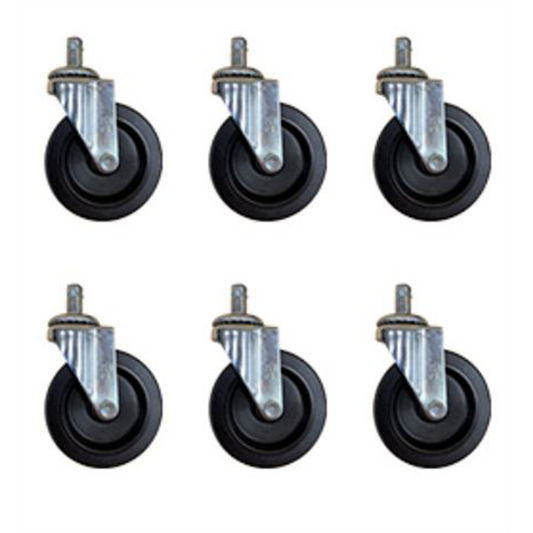 ShopSol 3 Push-in Type Casters for ShopSol; Set of 6; Replacement