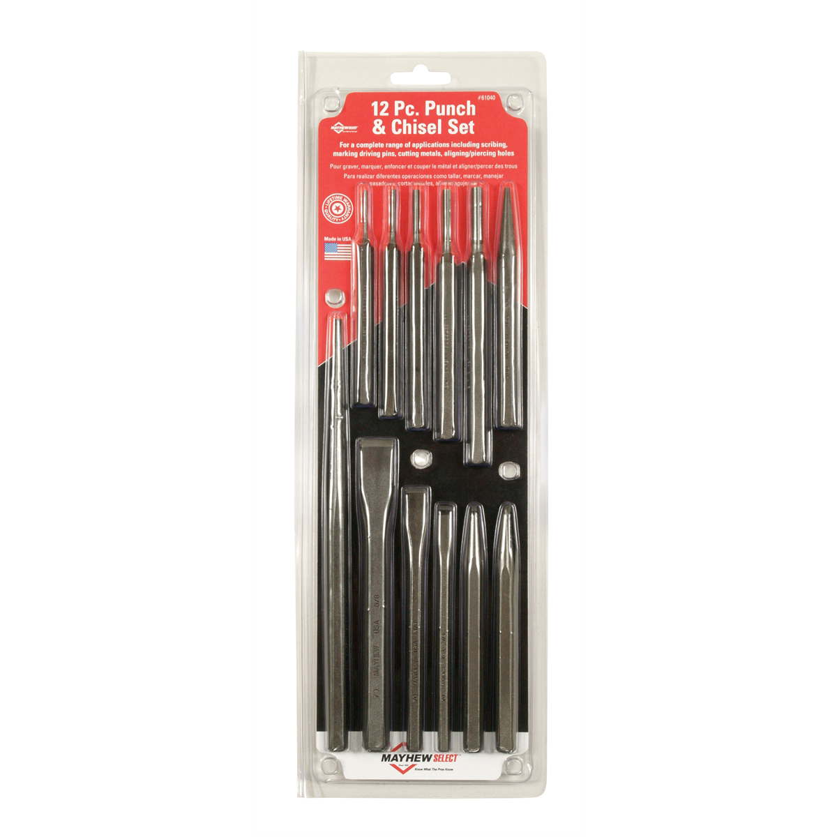 Mayhew 12PC Punch & Chisel Set Display