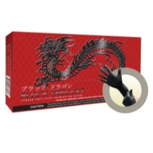 Microflex BLACK DRAGON LATEX EXAM GLOVES L