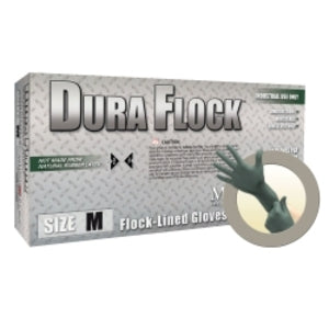Microflex DURA FLOCK 8 MIL FLOCK-LINED GREEN NITRILE GLOVE MEDIUM