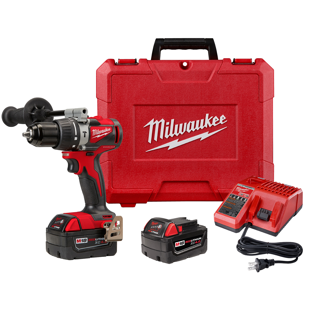Milwaukee Tool M18 Compact Brushless 1/2 Inch Hammer Drill/Driver Kit
