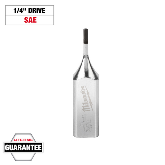 Milwaukee Tool 1/4" Drive 1/16" Hex Bit Socket
