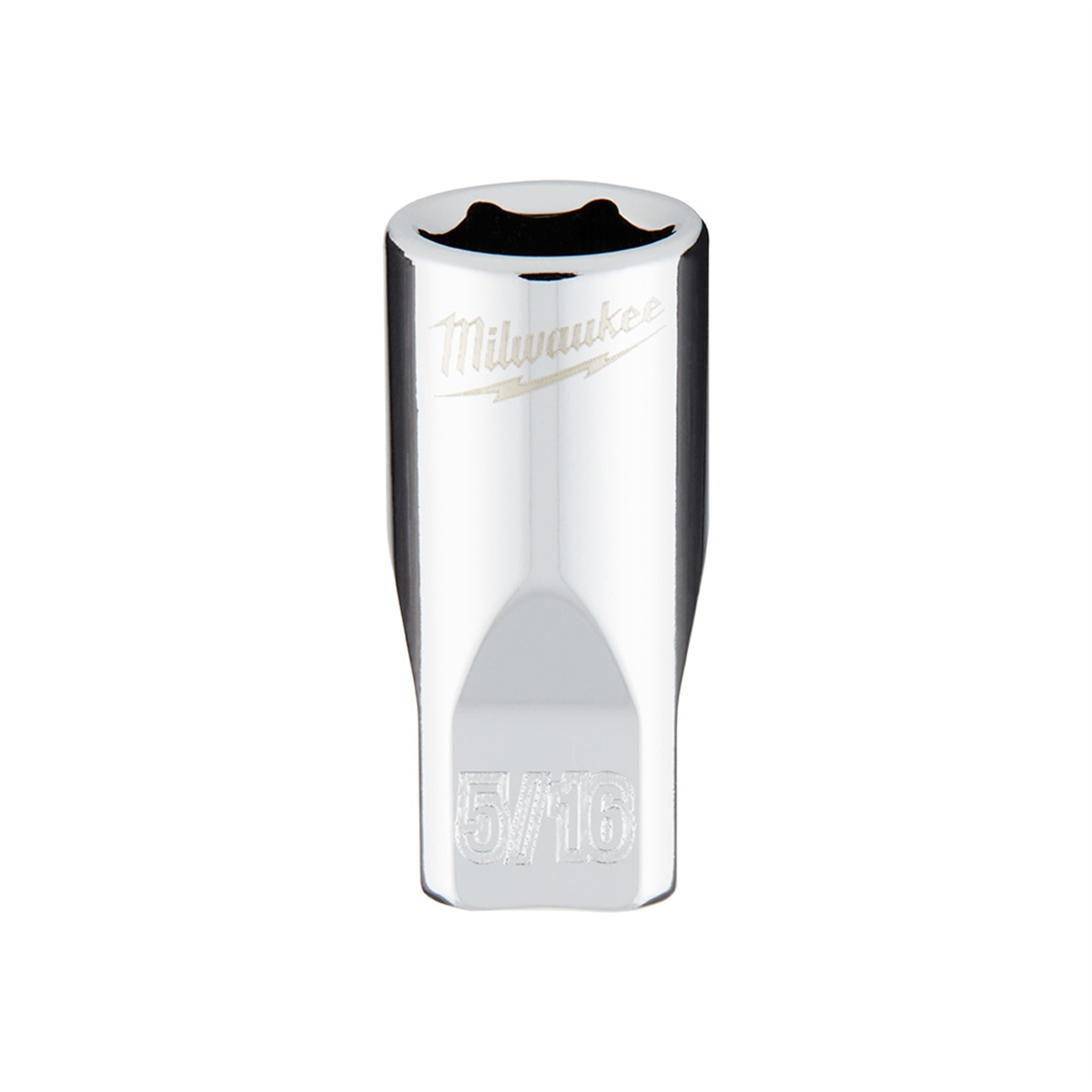 Milwaukee Tool 1/4" Drive 5/16" SAE 6-Point Socket with FOUR FLAT Sides, Vanadium Steel, Chrome