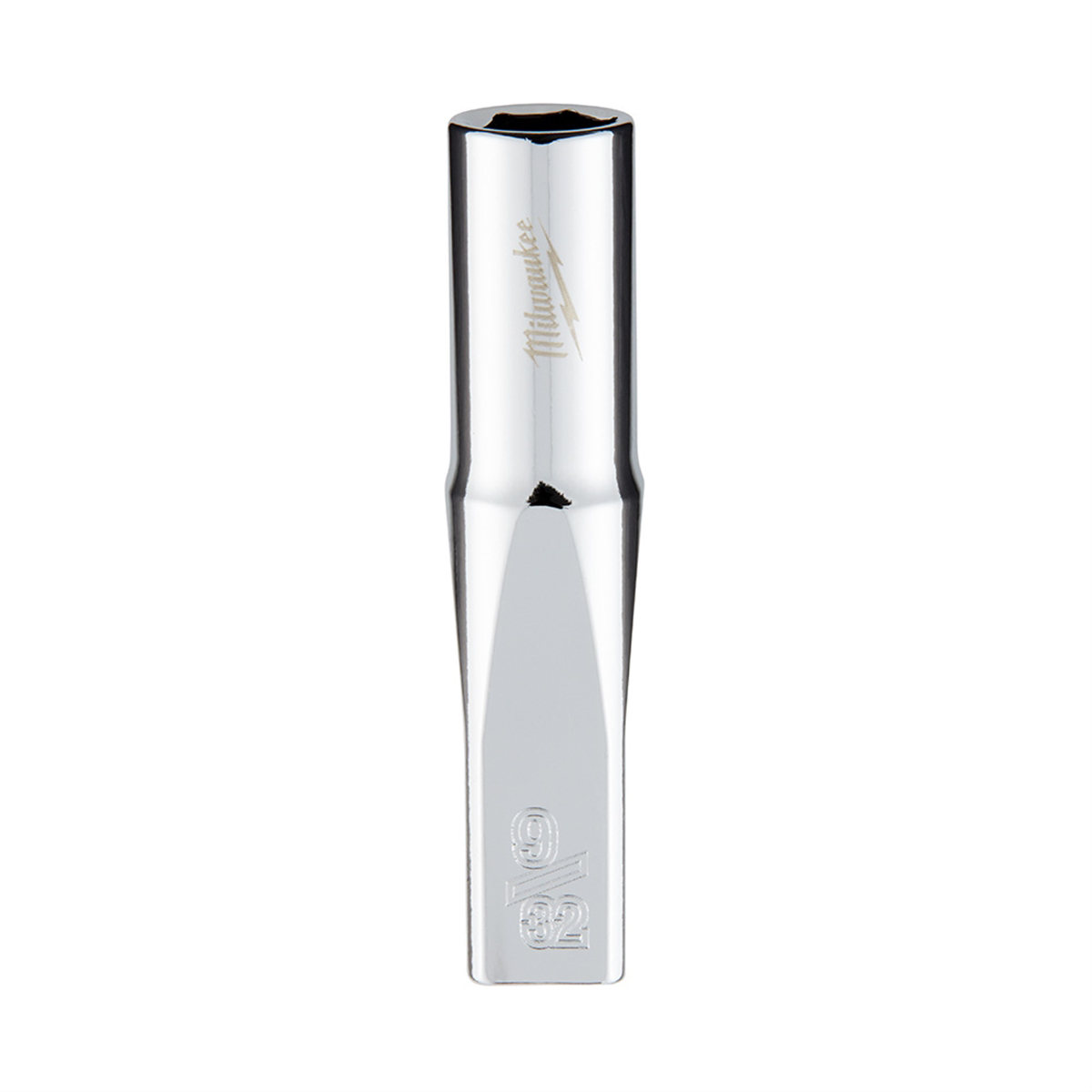 Milwaukee Tool 1/4" Drive 9/32" SAE 6-Point Deep Socket with FOUR FLAT Sides, Vanadium Steel, Chrome