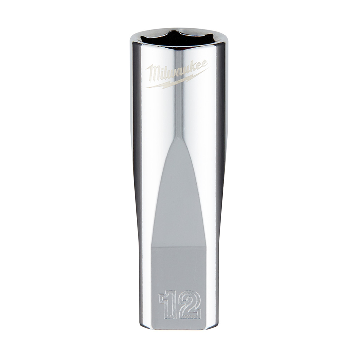 Milwaukee Tool Milwaukee Tool 1/4" Drive 12mm Metric Deep Socket with FOUR FLAT Sides, 6-Point, Vanadium Steel, Chrome