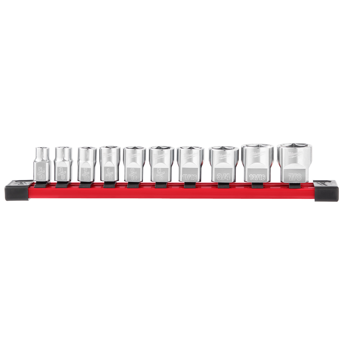 Milwaukee Tool 10pc 3/8" SAE Sockets with FOUR FLAT Sides