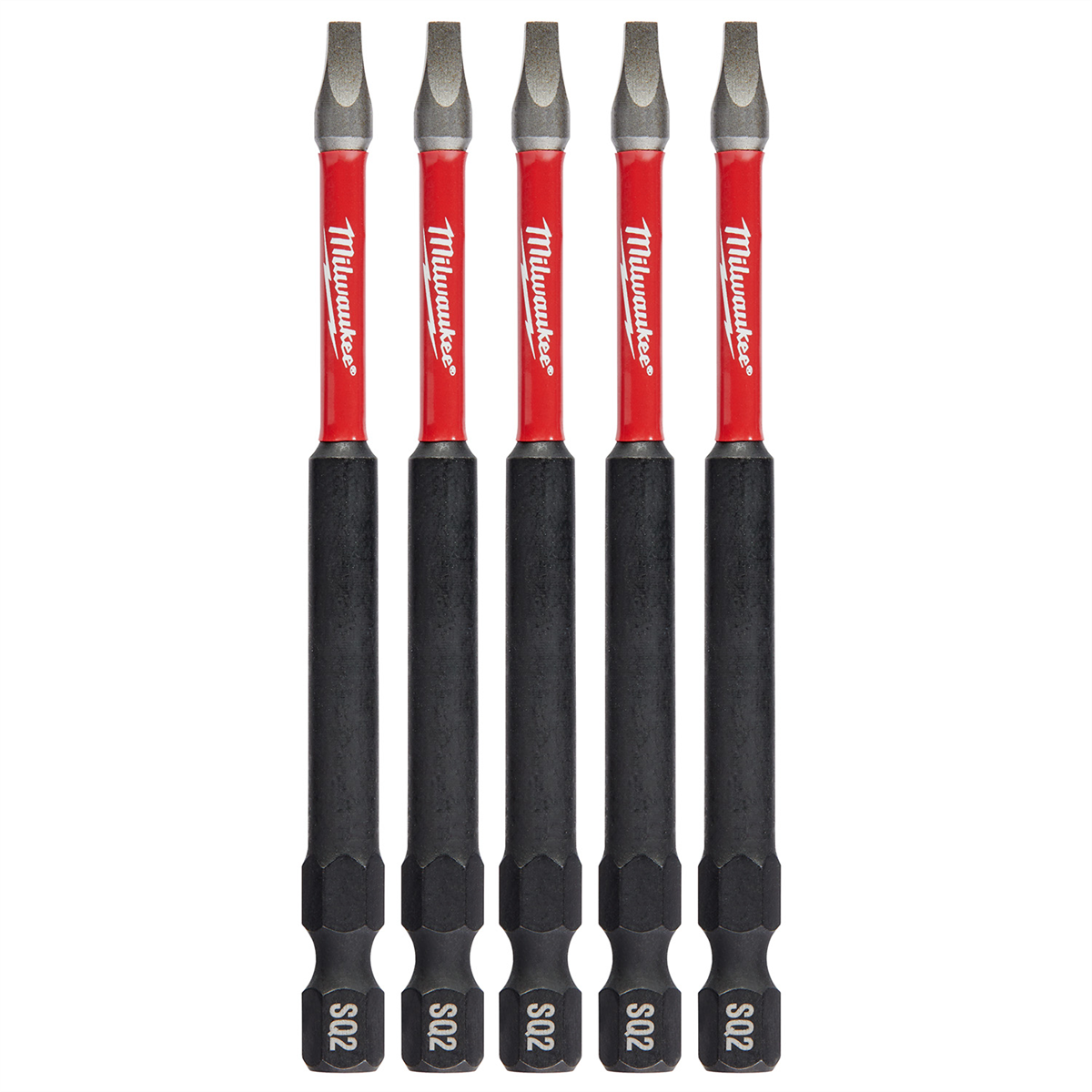 Milwaukee Tool SHOCKWAVE 3-1/2" Impact Square Recess #2 Power Bits (5 Pk)