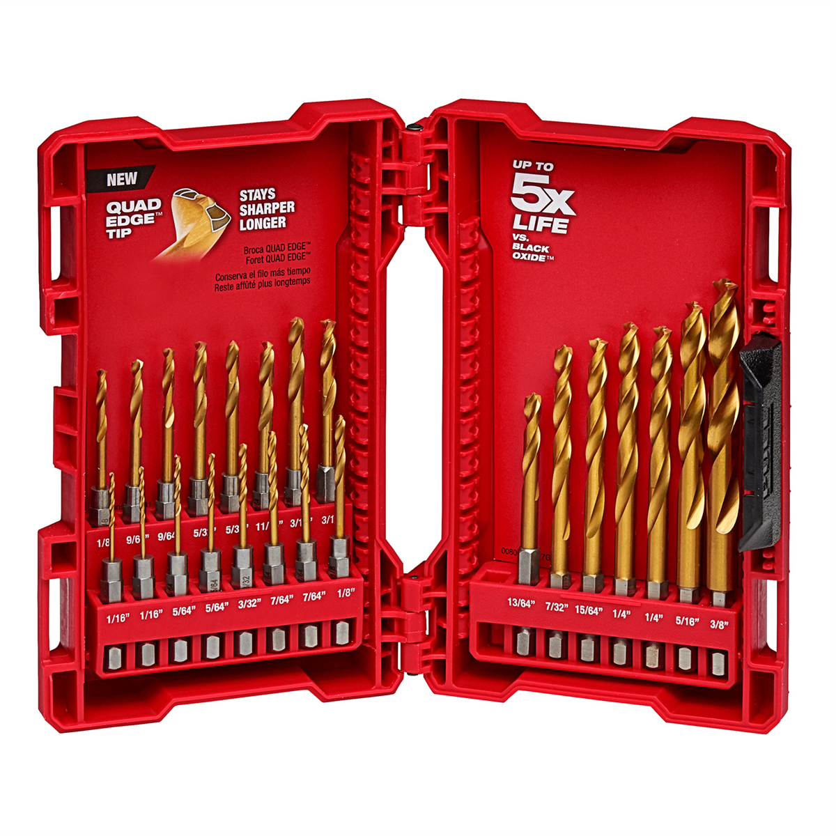 Milwaukee Tool SHOCKWAVE Impact Duty RED HELIX Titanium Drill Bit Set &hyphen; 23PC