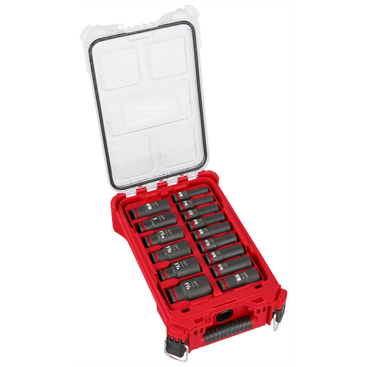 Milwaukee Tool SHOCKWAVE Impact Duty Socket 1/2 Dr 15PC SAE PACKOUT Set