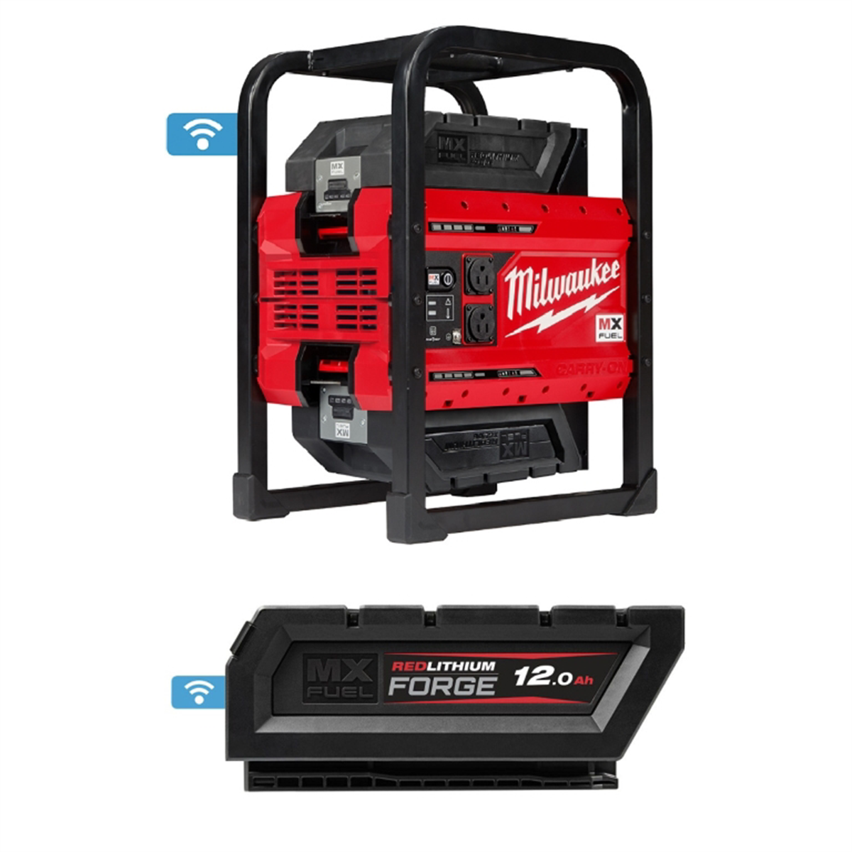 Milwaukee Tool MX FUEL CARRY-ON 3600W/1800W Power Supply Kit with MX FUEL REDLITHIUM FORGE HD12.0 BATTERY PACK
