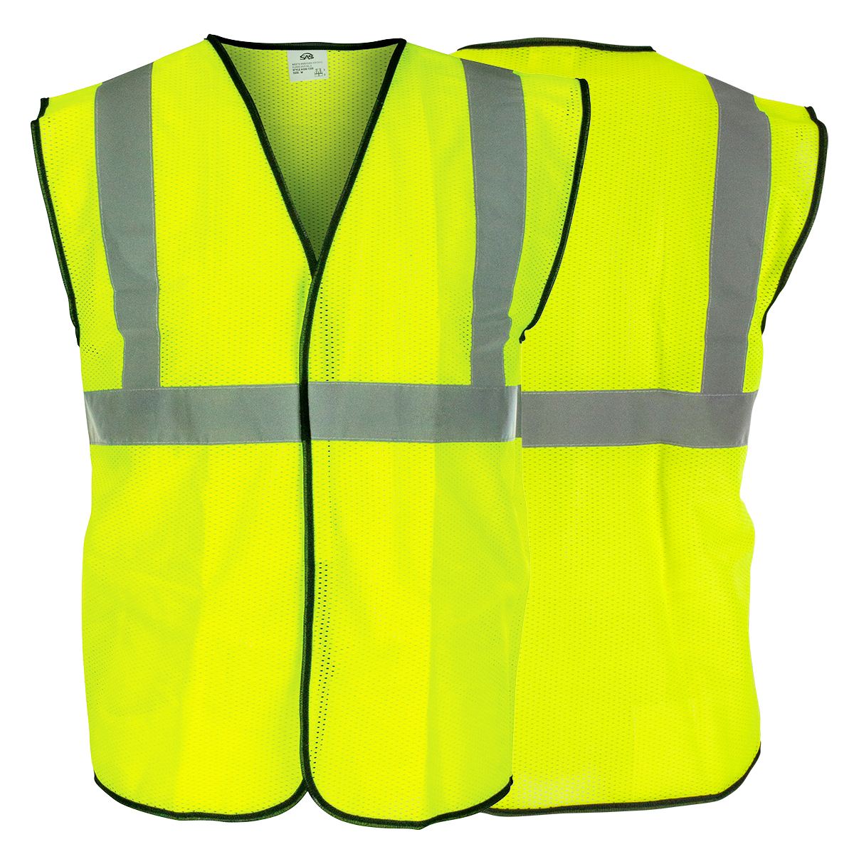 SAS Safety Class-2 Type R Hi-Viz Yellow Safety Vest, XL