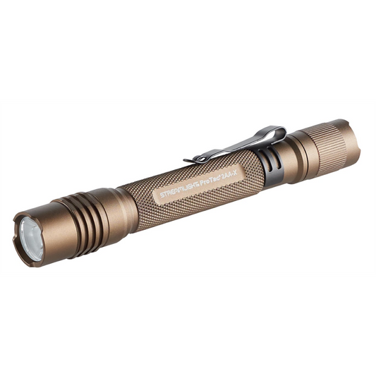 Streamlight ProTac 2AA-X Flashlight, Coyote : AA alkaline batteries and nylon holster