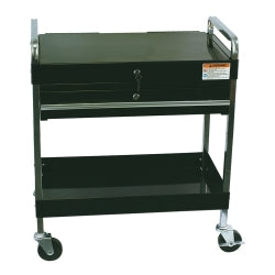 Sunex service cart w/locking top & drawer black