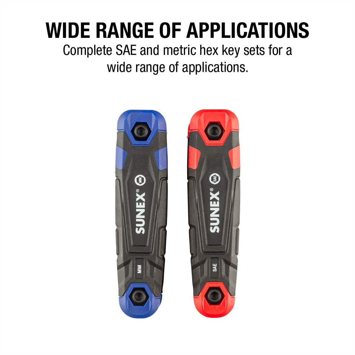 Sunex SAE/Metric/ 17 Piece Folding Hex Key Set, 1.5mm-8mm, 5/64"-1/4"