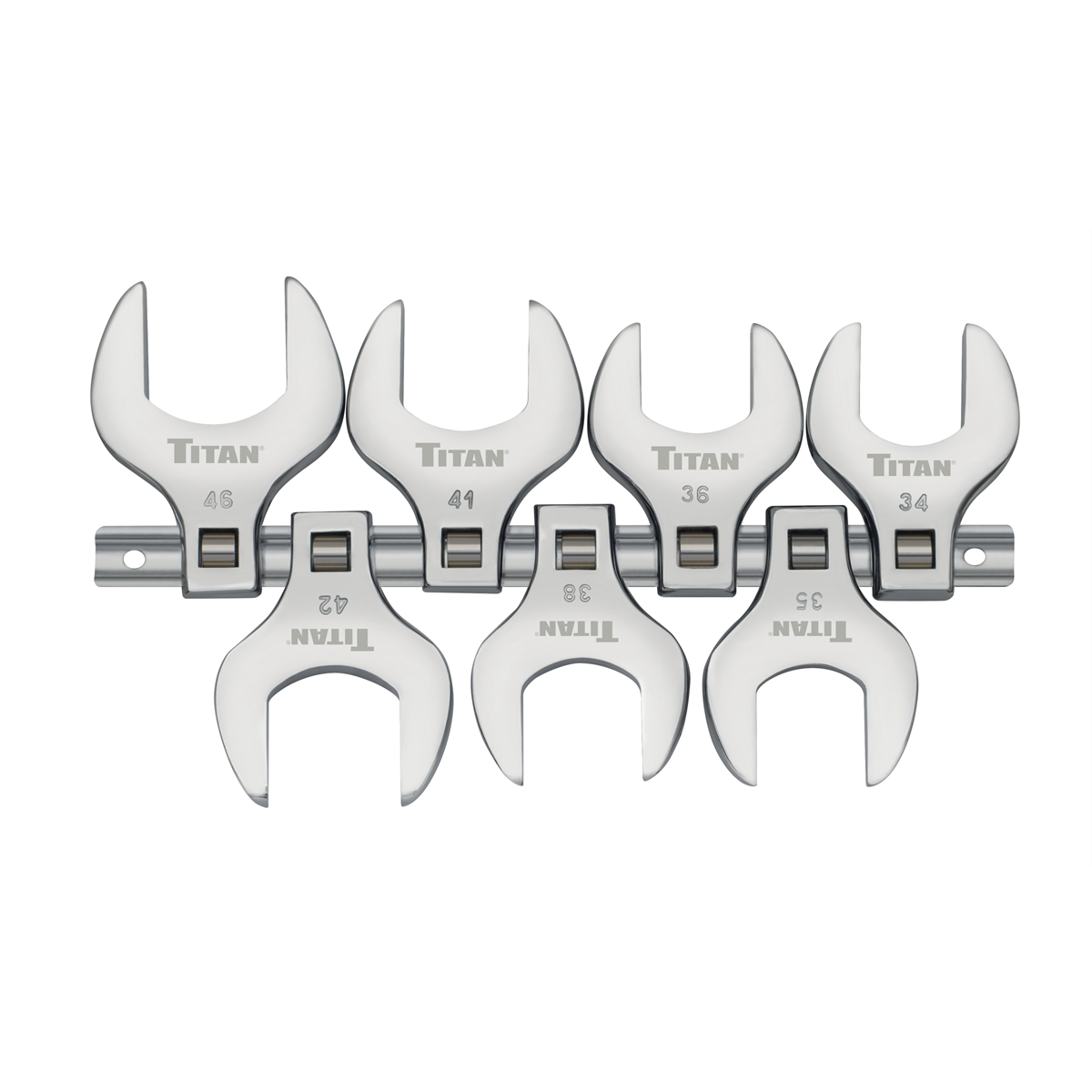 TITAN 7 pc. 1/2 in. Drive Metric Jumbo Crowfoot Wrench Set